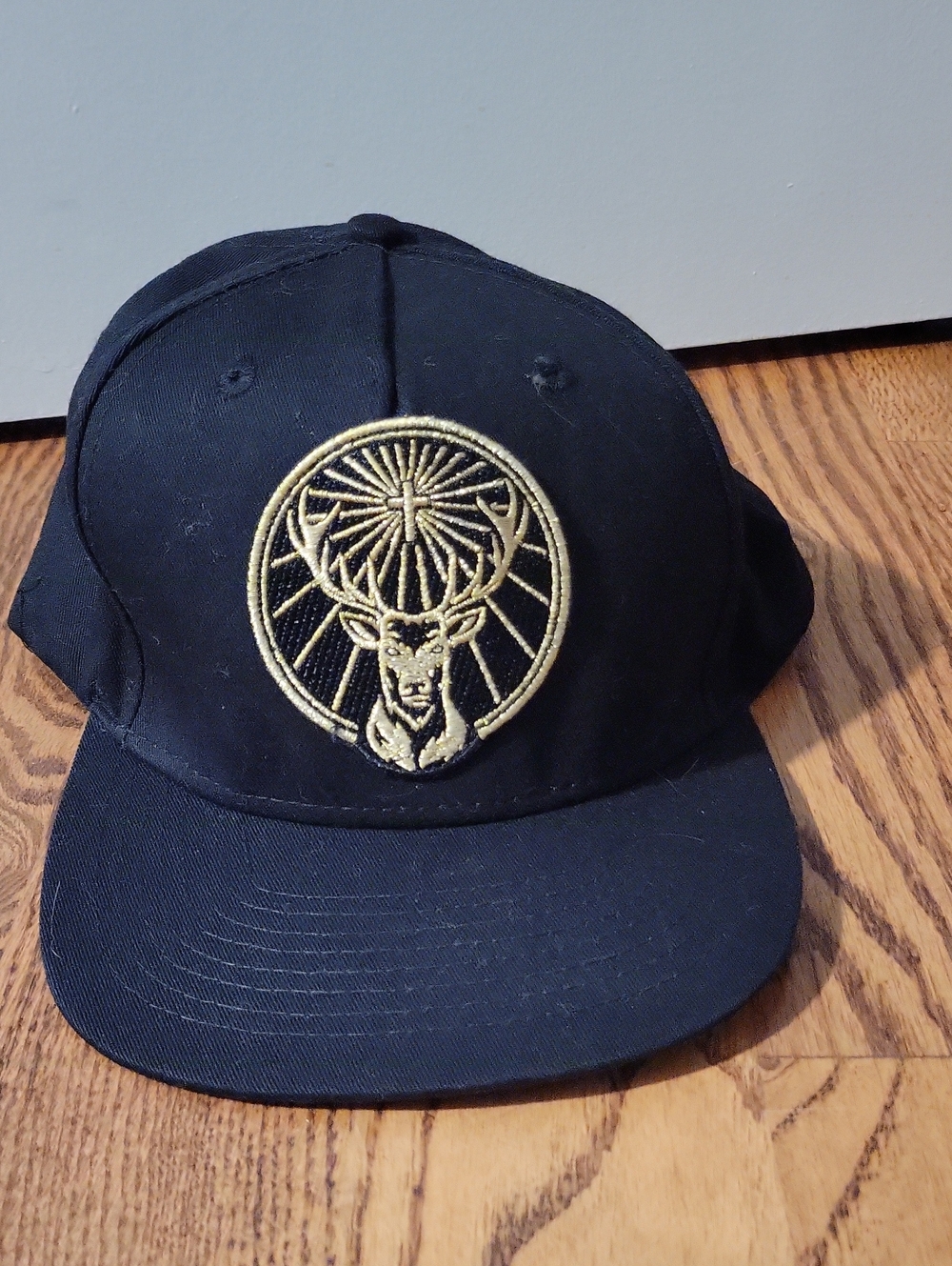 Jagermeister Black Snapback Cap with Gold Stag Emblem